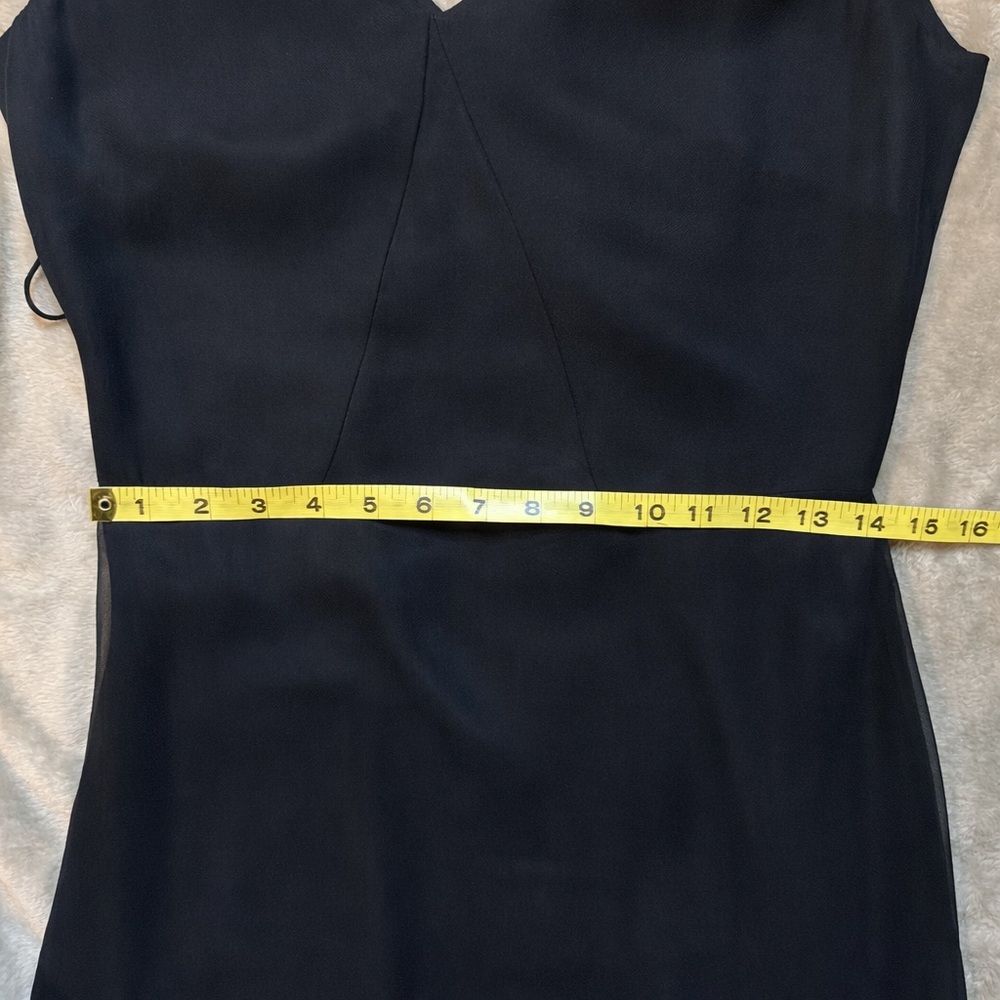 Albert Nipon Black Silk sleeveless Evening Dress Asym Hem Sz 4 - Picture 11 of 12